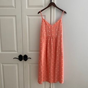 JOULES Linen Blend Coral Polka Dot Sun Dress 12